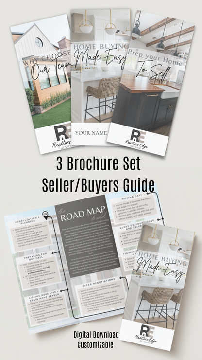 3 Listing Presentation Brochure Bundle - Instant Download - Editable Canva Template